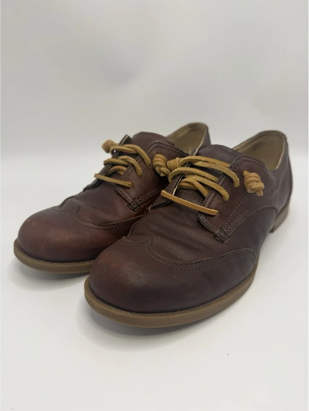 Sperry Top Sider Dress Shoes Womens 6.5 Oxford Lace Up Almond Toe Leather Brown